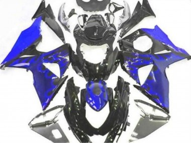 Wholesale 2009-2016 Suzuki GSXR 1000 Motorcycle Fairing - Glossy Black Blue Flame