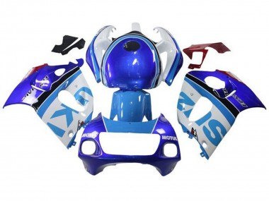 Wholesale 1996-2000 Suzuki GSXR 600 / GSXR 750 Motorcycle Fairings - White Blue Stripe