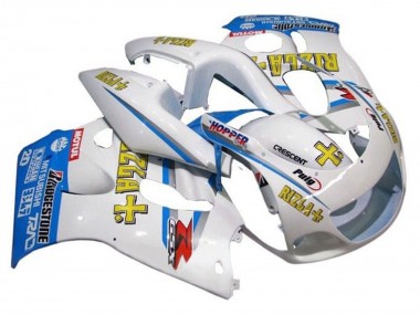 Wholesale 1996-2000 Suzuki GSXR 600 / GSXR 750 Motorcycle Fairings - White Blue Yellow Rizla