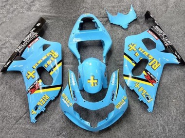 Wholesale 2001-2003 Suzuki GSXR 600 / GSXR 750 Motorcycle Fairings - Light Blue Yellow Black Black Rizla