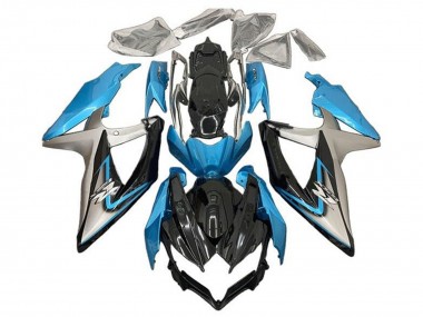 Wholesale 2008-2010 Suzuki GSXR 600 / GSXR 750 Motorcycle Fairings - Light Blue Silver Glossy Black