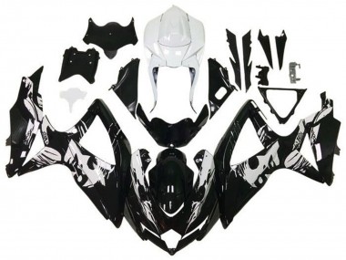 Wholesale 2008-2010 Suzuki GSXR 600 / GSXR 750 Motorcycle Fairings - White Glossy Black Leyla