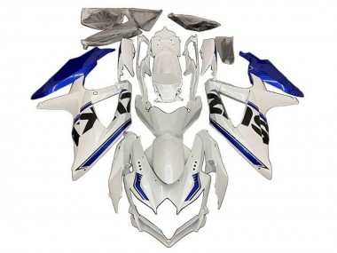 Wholesale 2008-2010 Suzuki GSXR 600 / GSXR 750 Motorcycle Fairings - White Blue Black Stripe