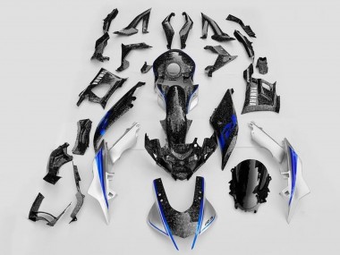 Wholesale 2019-2021 Yamaha YZF R3/R25 Motorcycle Fairings - White Blue Black Forged Carbon Fiber Style