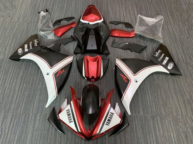 2009-2011 Yamaha YZF 1000 R1 Motorcycle Fairings - White Red Matte Black