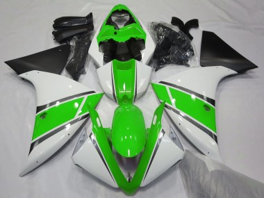 Wholesale 2009-2011 Yamaha YZF 1000 R1 Motorcycle Fairings - White Green Matte Black