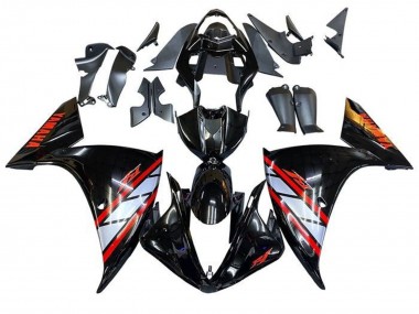 Wholesale 2012-2014 Yamaha YZF 1000 R1 Motorcycle Fairings - Glossy Black Silver Red Stripe
