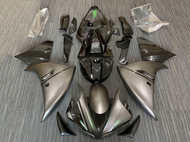 2012-2014 Yamaha YZF 1000 R1 Motorcycle Fairings - Matte Grey Glossy Black