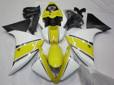 Wholesale 2012-2014 Yamaha YZF 1000 R1 Motorcycle Fairings - White Yellow Matte Black