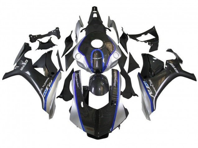 2015-2019 Yamaha YZF 1000 R1 Motorcycle Fairings - Faux Carbon Fiber Silver Blue R1M