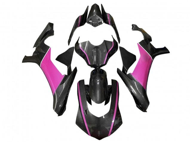 2020-2025 Yamaha YZF 1000 R1 Motorcycle Fairings - Faux Carbon Fiber Pink