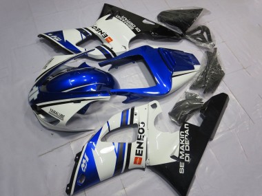 Wholesale 1998-1999 Yamaha YZF 1000 R1 Motorcycle Fairings - White Blue Glossy Black ENEOS Semakin Didepan