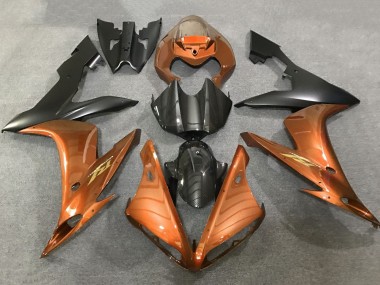 Wholesale 2004-2006 Yamaha YZF 1000 R1 Motorcycle Fairings - Orange Faux Carbon Fiber Matte Black