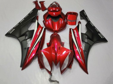Wholesale 2006-2007 Yamaha YZF R6 Motorcycle Fairings - Red White Matte Black Motul