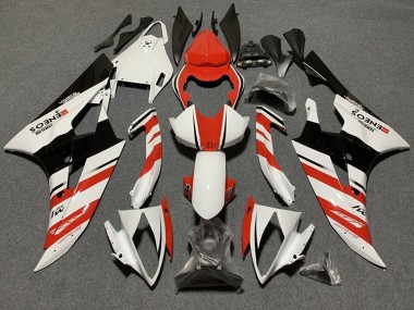 Wholesale 2006-2007 Yamaha YZF R6 Motorcycle Fairings - White Orange Glossy Black Stripe