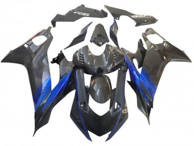 Wholesale 2017-2023 Yamaha YZF R6 Motorcycle Fairing - Blue Black Faux Carbon Fiber