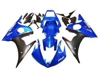Wholesale 2003-2004 Yamaha YZF R6 Motorcycle Fairings - Blue Matte Black White Decals