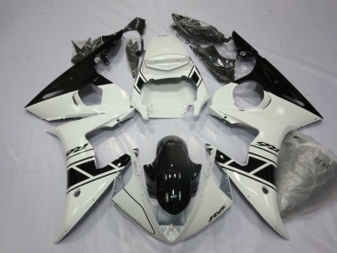 Wholesale 2003-2004 Yamaha YZF R6 Motorcycle Fairings - White Glossy Black