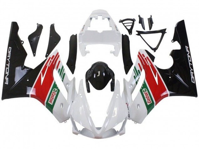 2009-2012 Triumph Daytona 675 Triple Motorcycle Fairings - White Red Green Glossy Black Castrol