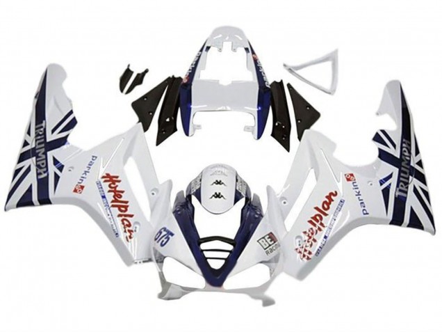 2009-2012 Triumph Daytona 675 Triple Motorcycle Fairings - White Dark Blue