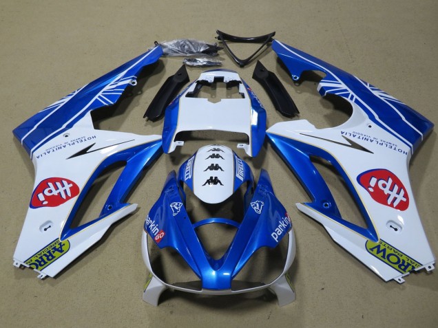 2009-2012 Triumph Daytona 675 Triple Motorcycle Fairings - White Blue Hpi