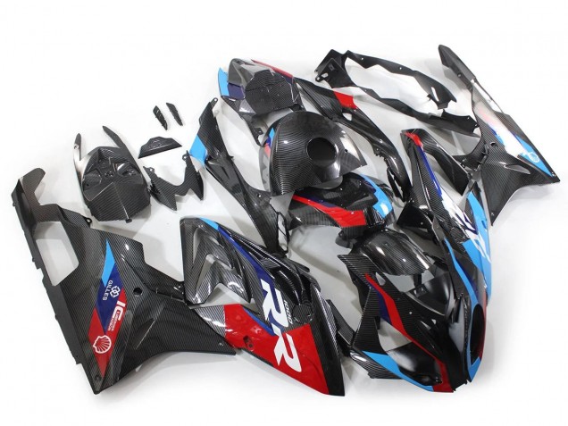 2015-2016 BMW S1000RR Motorcycle Fairings - Blue Red Carbon Fiber
