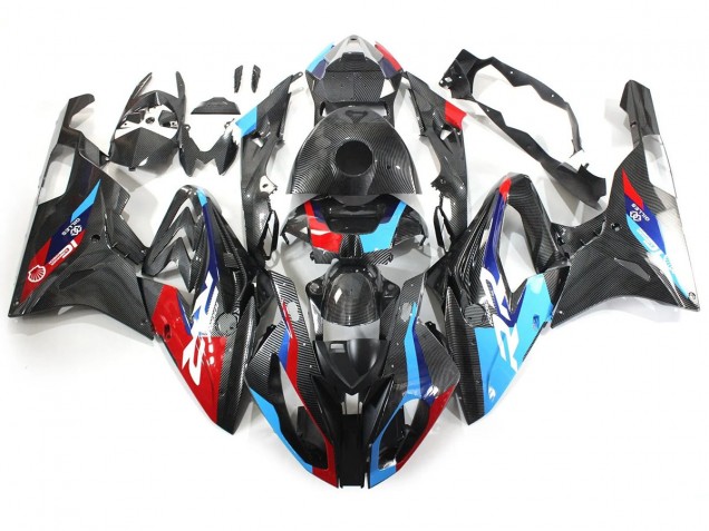 2015-2016 BMW S1000RR Motorcycle Fairings - Blue Red Carbon Fiber