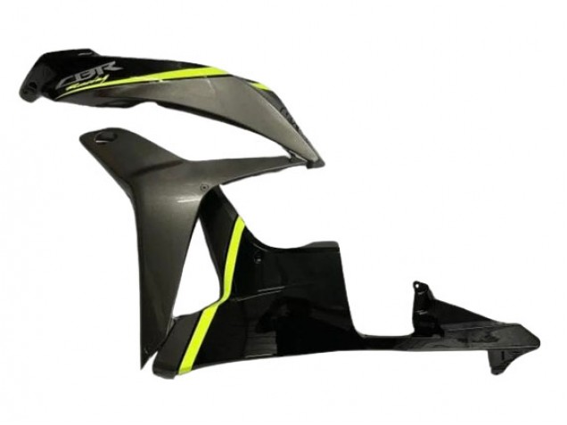 2007-2008 Honda CBR600RR Motorcycle Fairings - Glossy Black High Viz Yellow