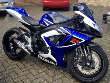 Wholesale 2006-2007 Suzuki GSXR 750 Motorcycle Fairings - White Blue Black Stripe