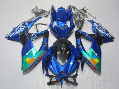Wholesale 2007-2008 Suzuki GSXR 1000 Motorcycle Fairings - Blue Green Black JOMO