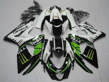 Wholesale 2009-2016 Suzuki GSXR 1000 Motorcycle Fairings - White Green Monster Black Pizzoli