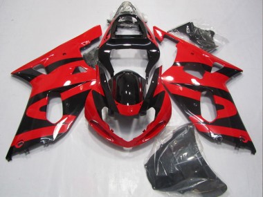 Wholesale 2001-2003 Suzuki GSXR 600 Motorcycle Fairings - Red Glossy Black
