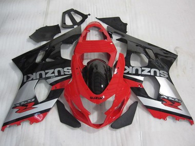 Wholesale 2004-2005 Suzuki GSXR 600 Motorcycle Fairings - Red Silver Glossy Black