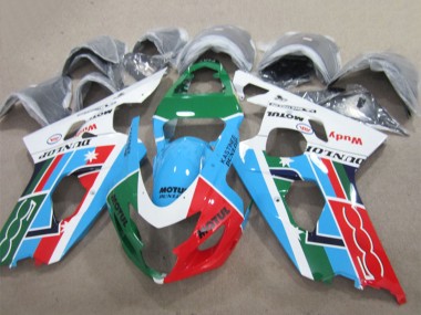 Wholesale 2004-2005 Suzuki GSXR 600 Motorcycle Fairings - White Blue Green Red Motul