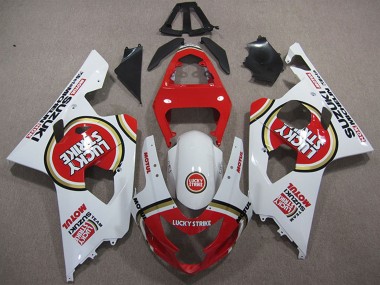Wholesale 2004-2005 Suzuki GSXR 600 Motorcycle Fairings - White Red Lucky Strike Motul