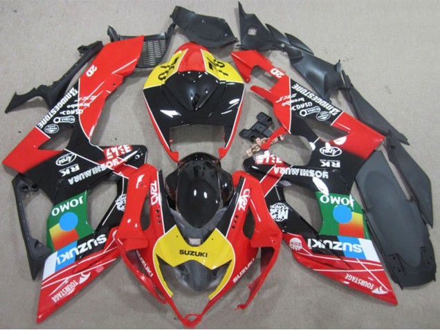 2006-2007 Suzuki GSXR 600 Motorcycle Fairings - Red Yellow Green Blue Black JOMO