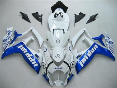 Wholesale 2006-2007 Suzuki GSXR 600 Motorcycle Fairings - White Blue Jordan 59