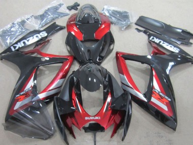 Wholesale 2006-2007 Suzuki GSXR 600 Motorcycle Fairings - Glossy Black Red Silver