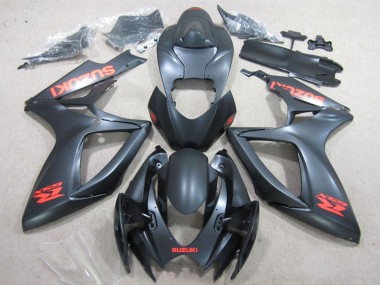 Wholesale 2006-2007 Suzuki GSXR 600 Motorcycle Fairings - Matte Black Red Decal