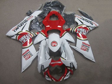 Wholesale 2011-2024 Suzuki GSXR 600 Motorcycle Fairings - White Red Motul Lucky Strike