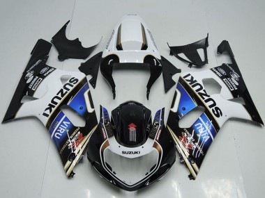 Wholesale 2001-2003 Suzuki GSXR 750 Motorcycle Fairings - White Blue Glossy Black Viru
