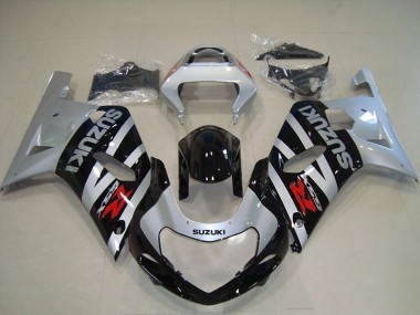 Wholesale 2001-2003 Suzuki GSXR 750 Motorcycle Fairings - Silver Glossy Black