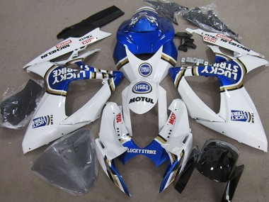 Wholesale 2006-2007 Suzuki GSXR 750 Motorcycle Fairings - White Blue Michelin Motul Lucky Strike
