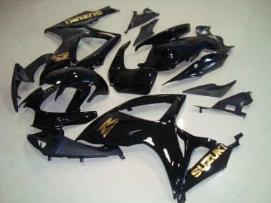 Wholesale 2006-2007 Suzuki GSXR 750 Motorcycle Fairings - Glossy Black Gold Decal