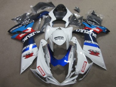 Wholesale 2011-2024 Suzuki GSXR 750 Motorcycle Fairings - White Blue Motul