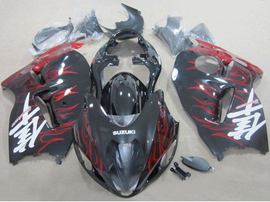 Wholesale 1996-2007 Suzuki GSXR 1300 Hayabusa Motorcycle Fairings - Black Red Flame
