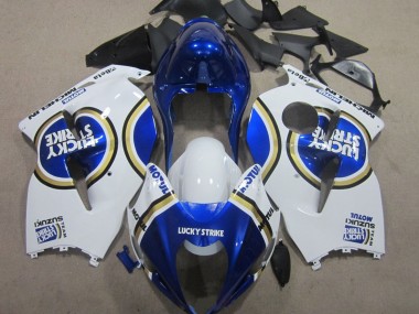 Wholesale 1996-2007 Suzuki GSXR 1300 Hayabusa Motorcycle Fairings - White Blue Motul Lucky Strike