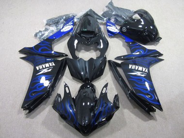 Wholesale 2007-2008 Yamaha YZF R1 Motorcycle Fairings - Glossy Black Blue Flame
