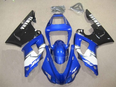 Wholesale 2012-2014 Yamaha YZF R1 Motorcycle Fairing Kits - Blue White Glossy Black