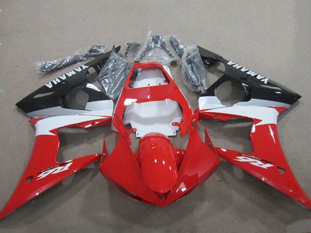 2003-2004 Yamaha YZF R6 Motorcycle Fairing Kits - Red White Glossy Black